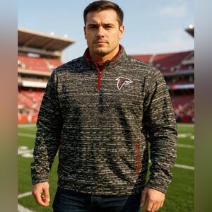 Team Apparel Black and Gray Patterned Quarter-Zip Jacket